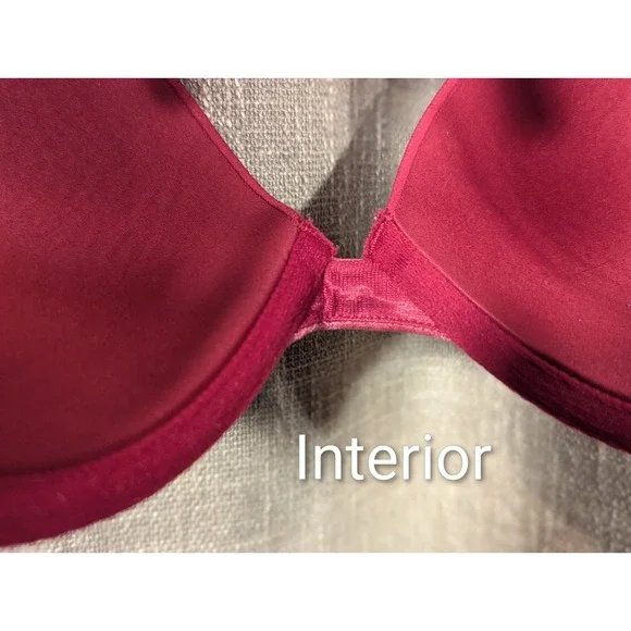 Women Victoria's Secret 36DD Mesh Velvet Padded Push-Up Bra Fuschia EUC - Picture 9 of 12